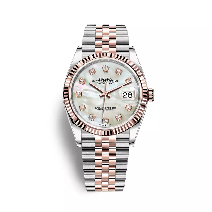 Rolex Datejust 126231-0021 - MOP Dial with Diamonds, 36mm, jubilee, Everose Gold 18K