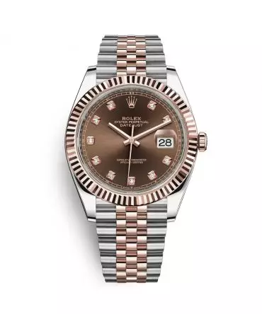 Rolex Datejust 126331-0004 - 41mm - Chocolate Dial with Diamonds, Jubilee Demi Everose Gold 18K