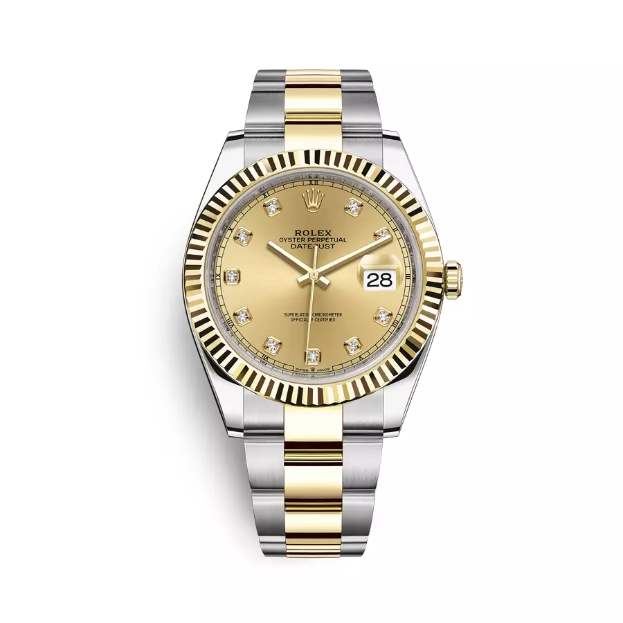 Rolex Datejust 126333-0011 - 41mm - Gold Dial With Diamonds , Oyster Demi Yellow Gold 18K
