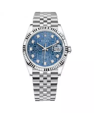 Rolex Datejust 126234-0011 - Blue Jubilee Dial with Diamonds, 36mm, Jubilee, White Gold 18K