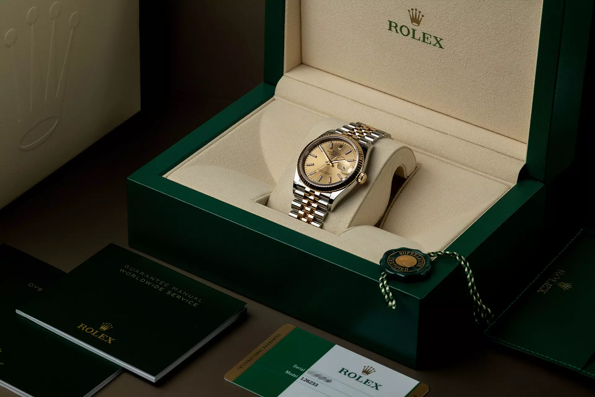 Rolex Datejust 126233-0015 - Gold Dial, Chromalight, Yellow Gold 18k, Jubilee - Ảnh 3