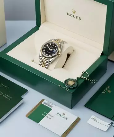 Alternative view of Rolex Datejust 126333-0006 - Black Dial with Diamonds, Jubilee Demi Yellow Gold 18K