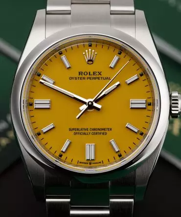 Alternative view of Rolex Oyster Perpetual 126000-0004 - 36mm - Yellow Dial - Oyster Stainless Steel