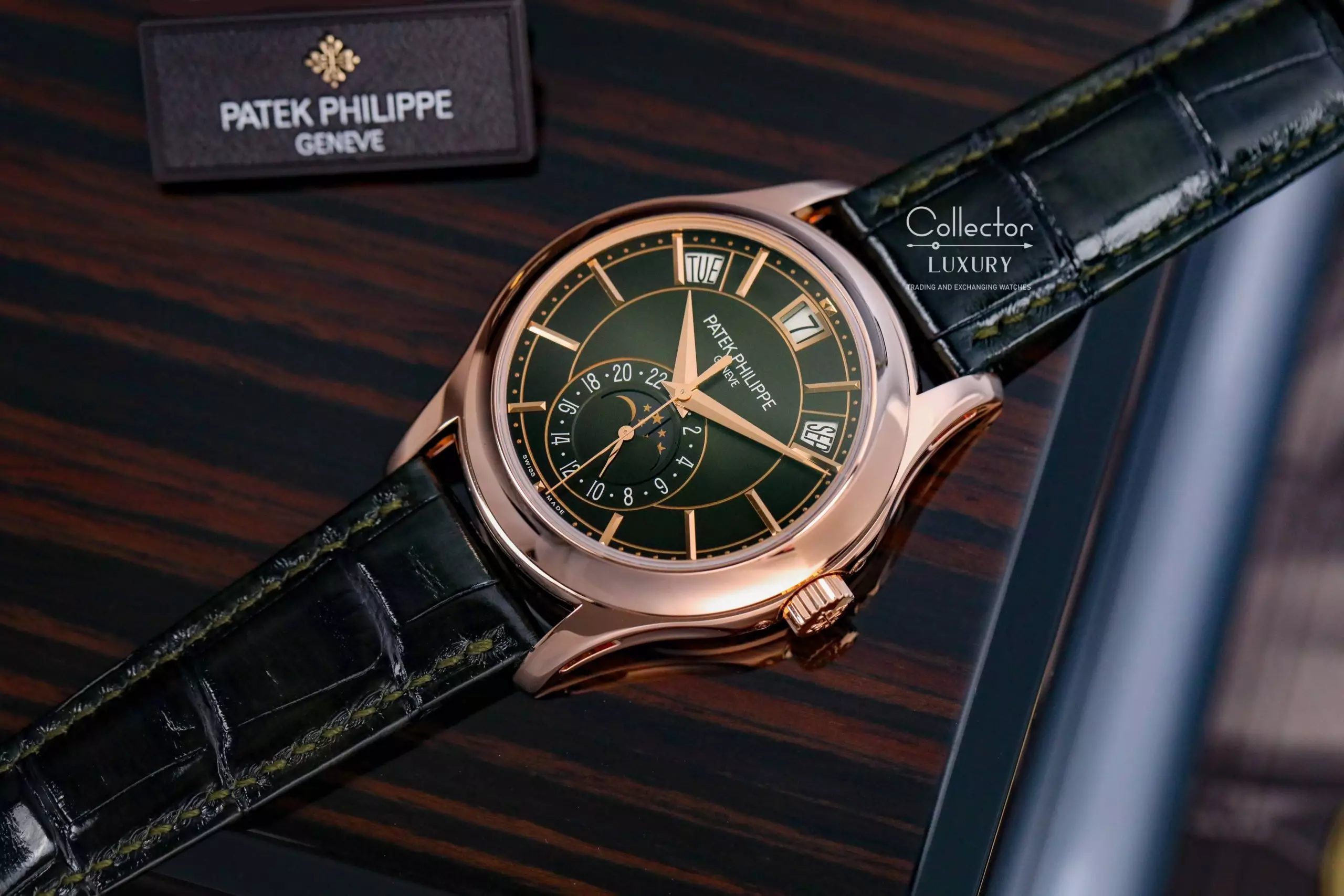 PATEK PHILIPPE Complications - 5205R-011 Annual Calendar, Moonphase - Green Dial - 40mm -  Rose Gold 18K - Ảnh 5