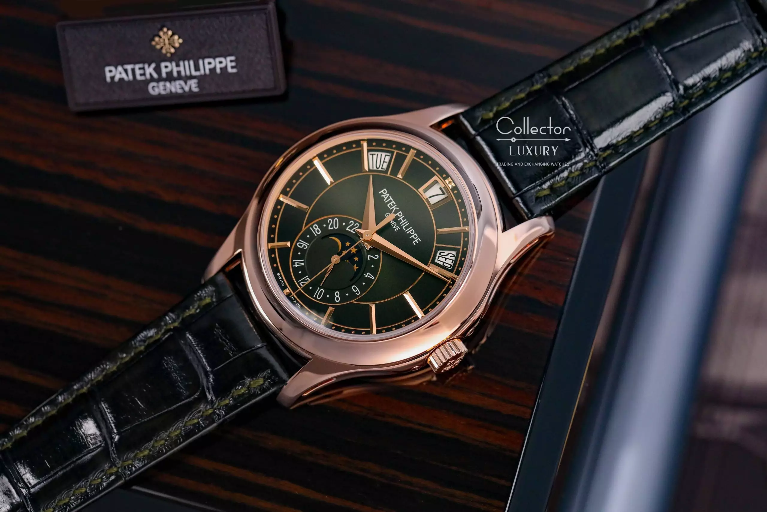 PATEK PHILIPPE Complications - 5205R-011 Annual Calendar, Moonphase - Green Dial - 40mm -  Rose Gold 18K - Ảnh 4