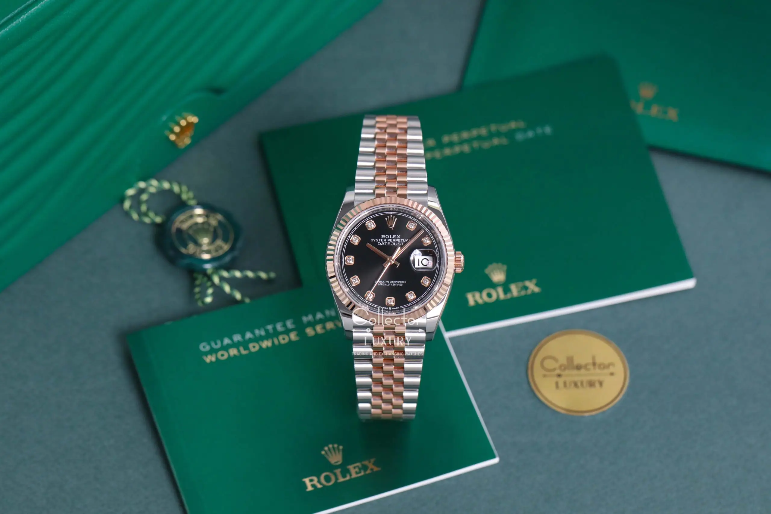 Rolex Datejust 126231-0019 - Black Dial with diamonds , 36mm, jubilee, Everose Gold 18K - Ảnh 5