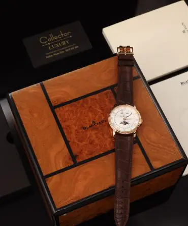 Alternative view of Blancpain Quantième Complet Demi Savonnette 6664.3642.55B - White dial - Rose gold 18k - 40mm