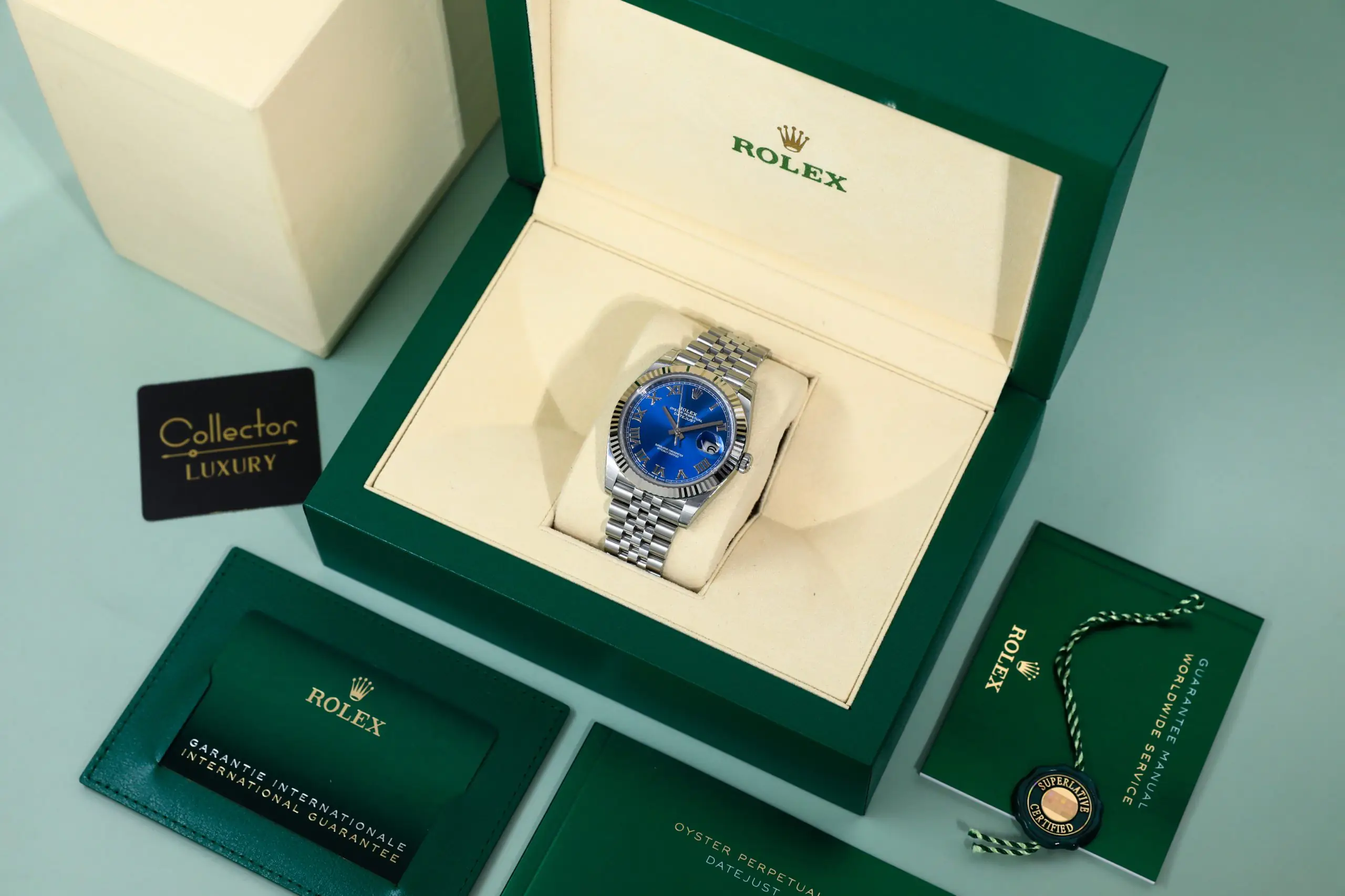 ROLEX DATEJUST 126334-0026- Blue DIAL – 41MM – jubilee DEMI WHITE GOLD 18K - Ảnh 2