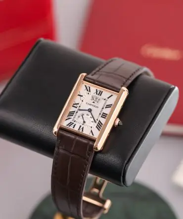 Alternative view of Cartier Tank Louis BIG DATE LC XL W1560003 OR 3185 - Silver dial - rose gold 18k