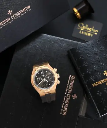 Alternative view of Vacheron Constantin Overseas Chronograph 49150/000R-9338 - 42mm - Rose Gold - Grey Dial
