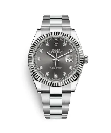 Rolex Datejust 126334-0005 - rhodium Dial with diamonds - 41mm - Oyster demi white gold 18k