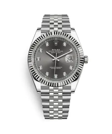 Rolex Datejust 126334-0006 - rhodium Dial with diamonds - 41mm - Jubilee demi white gold 18k