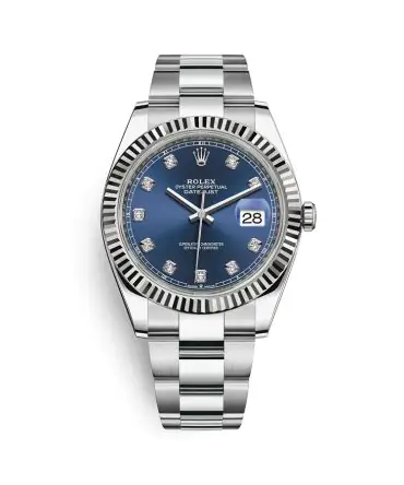 Rolex Datejust 126334-0015 - Blue Dial with Diamonds - 41mm - Oyster demi white gold 18k