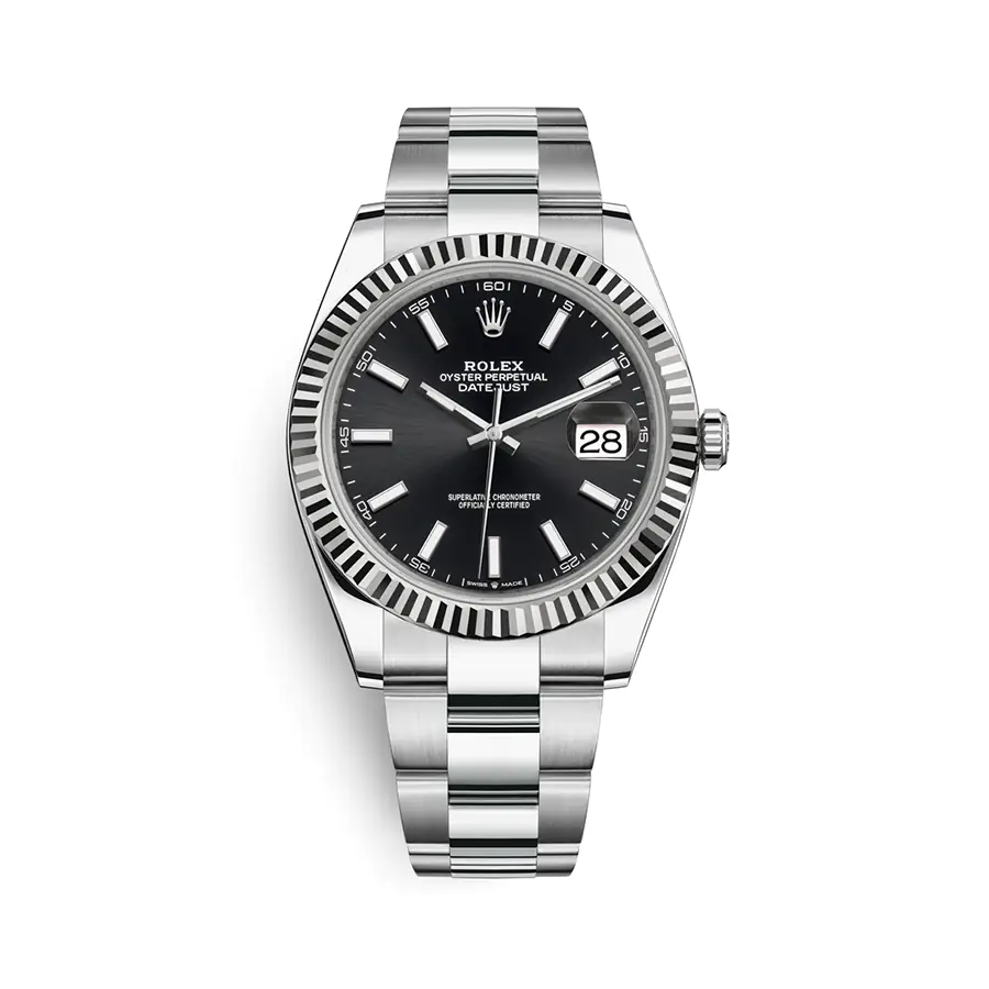 Rolex Datejust 126334-0017 - Black Dial - 41mm - Oyster demi white gold 18k