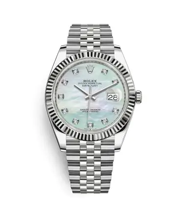 Rolex Datejust 126334-0020- MOP Dial With Diamonds - 41mm - Jubilee demi white gold 18k