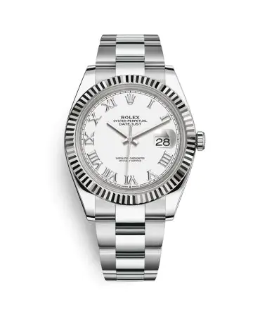 ROLEX DATEJUST 126334-0023- WHITE DIAL – 41MM – Oyster DEMI WHITE GOLD 18K