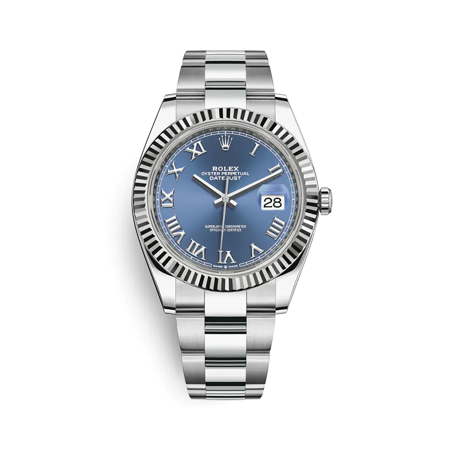 ROLEX DATEJUST 126334-0025- Blue DIAL – 41MM – Oyster DEMI WHITE GOLD 18K