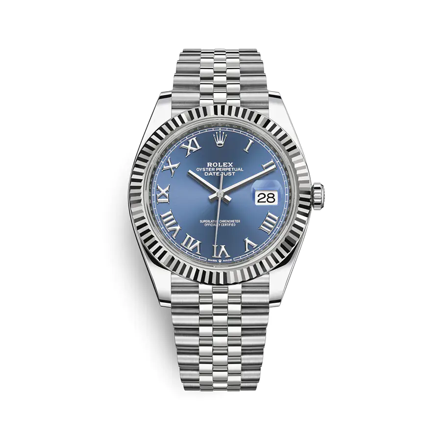 ROLEX DATEJUST 126334-0026- Blue DIAL – 41MM – jubilee DEMI WHITE GOLD 18K