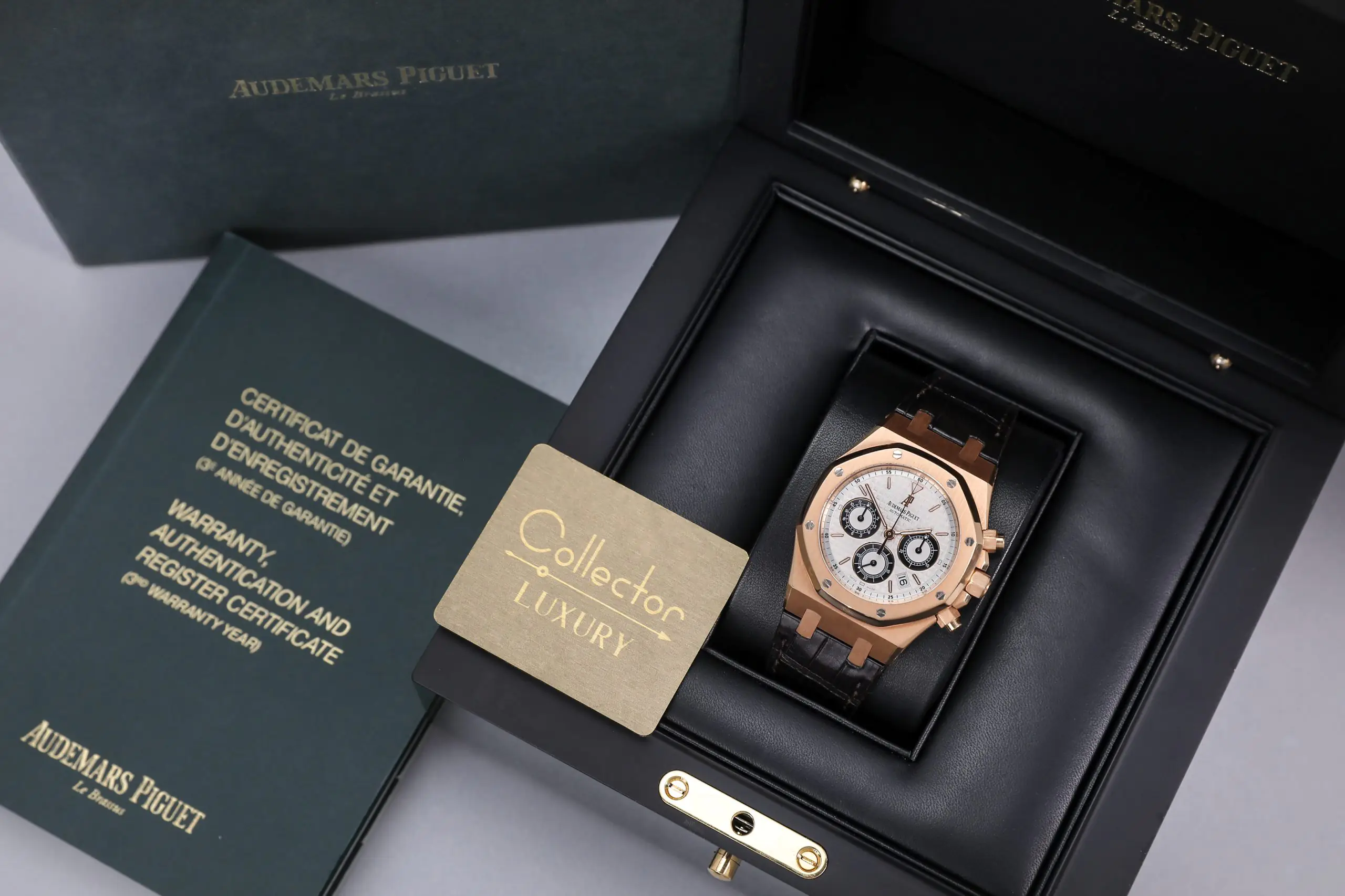 Audemars Piguet Royal Oak 26022OR.OO.D098CR.01 Chronograph - Silver Dial - Rose Gold 18K - Leather Strap - 39mm - Ảnh 2