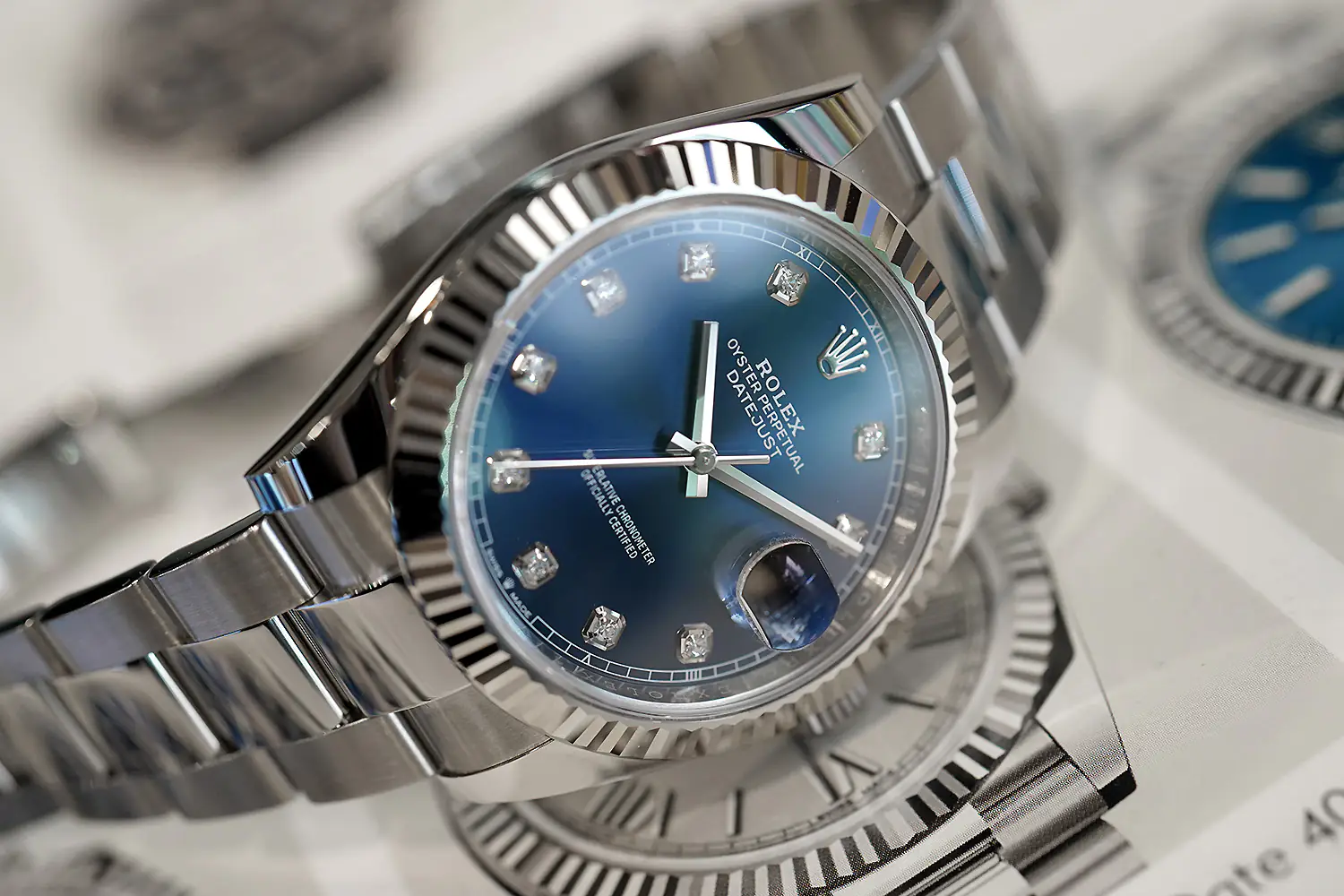 Rolex Datejust 126334-0015 - Blue Dial with Diamonds - 41mm - Oyster demi white gold 18k - Ảnh 4