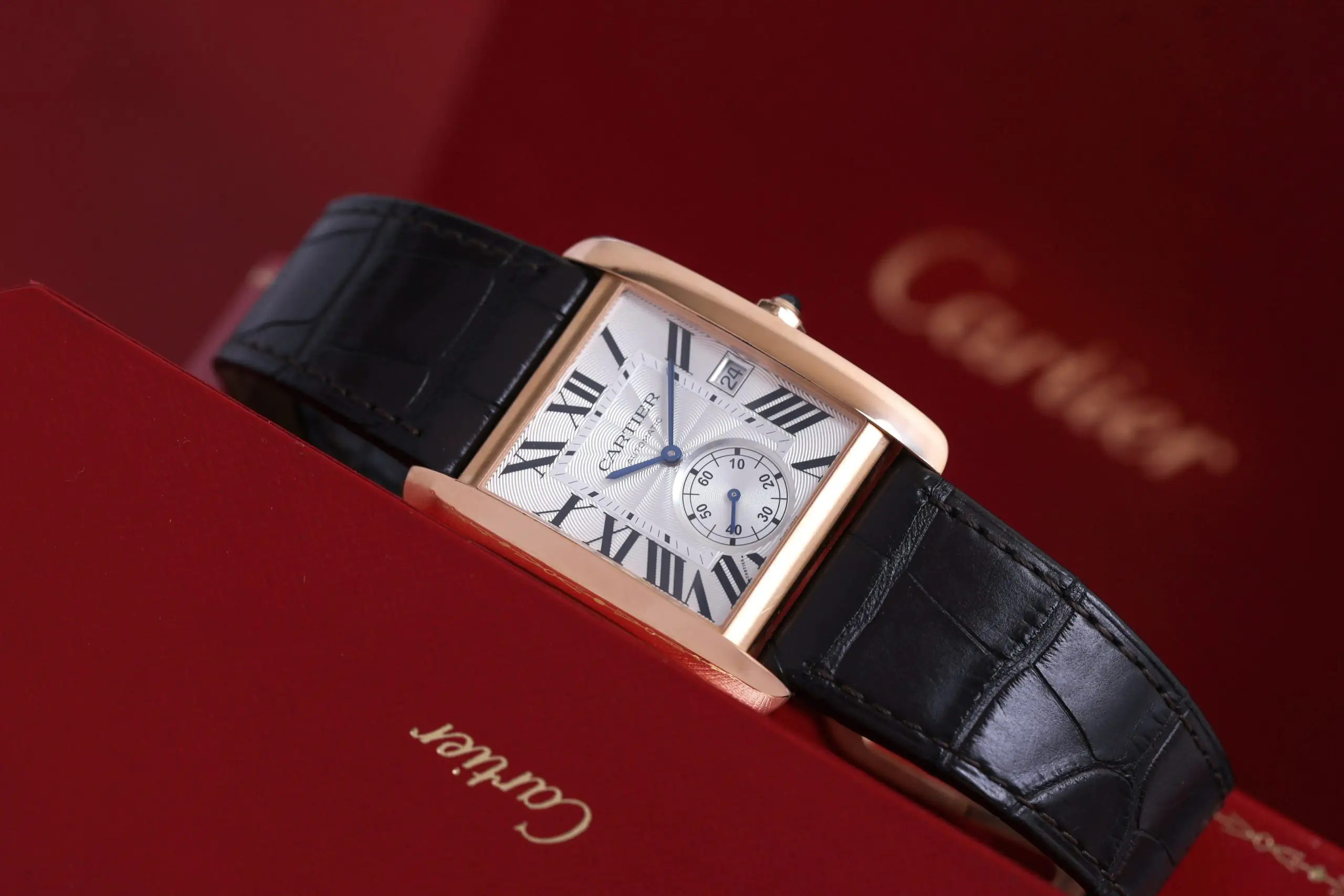 Cartier Tank mc W5330001 - Silver dial - rose gold 18k - LARGE MODEL - Ảnh 3