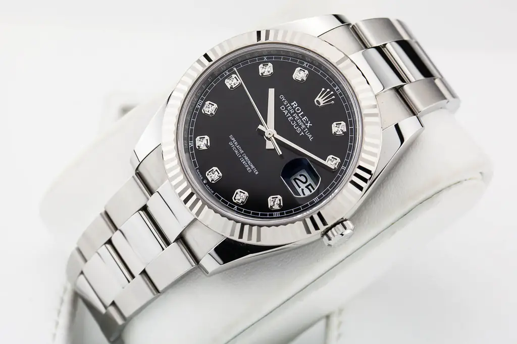 Rolex Datejust 126334-0011 - Black Dial with diamonds - 41mm - Oyster demi white gold 18k - Ảnh 5