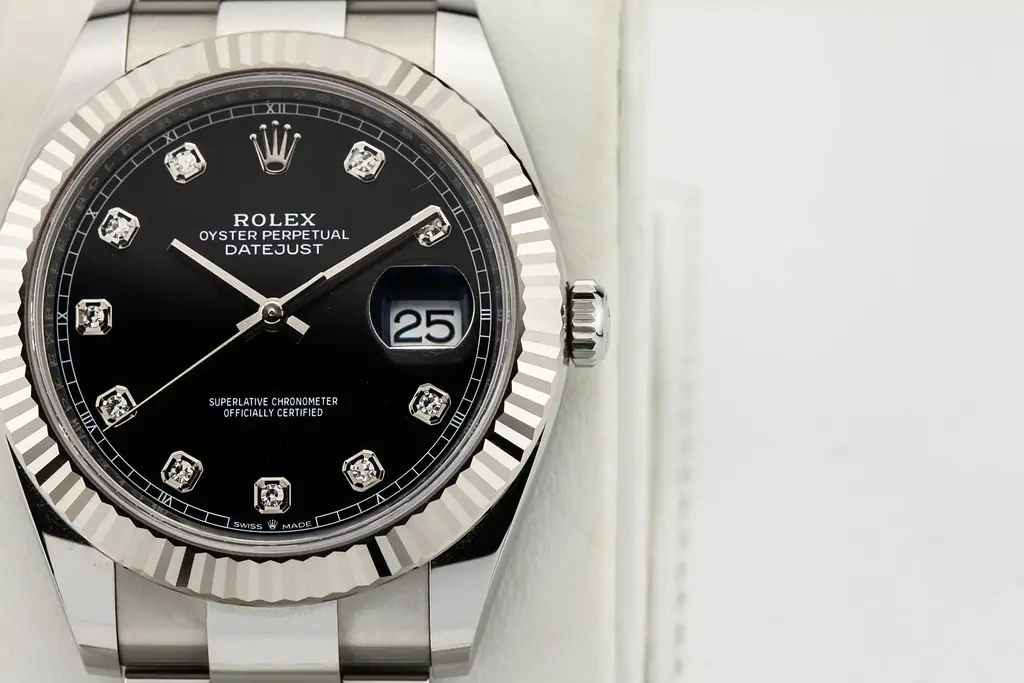 Rolex Datejust 126334-0011 - Black Dial with diamonds - 41mm - Oyster demi white gold 18k - Ảnh 3