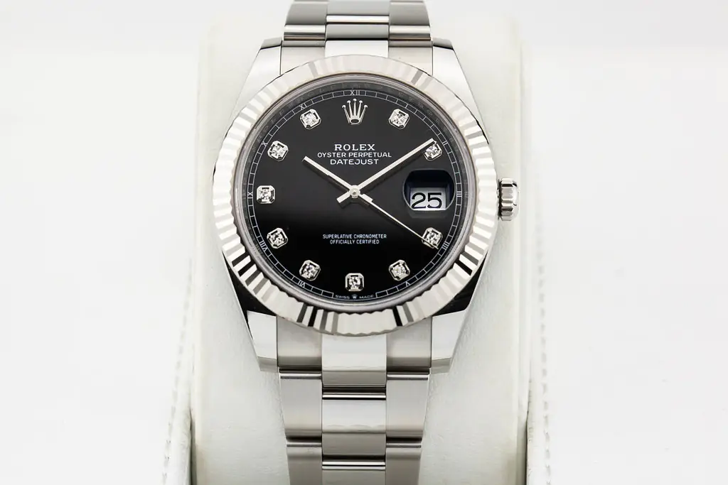 Rolex Datejust 126334-0011 - Black Dial with diamonds - 41mm - Oyster demi white gold 18k - Ảnh 2
