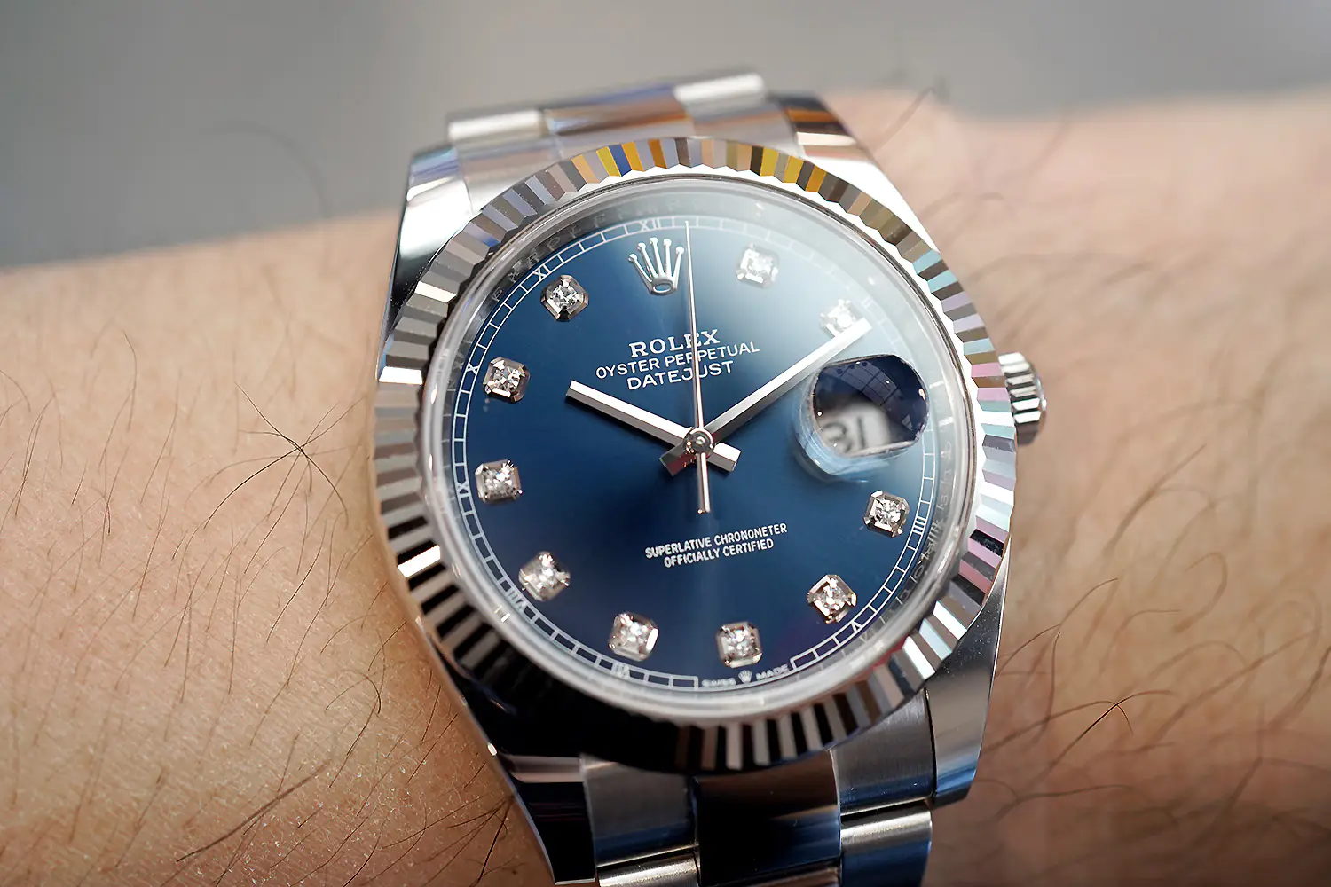 Rolex Datejust 126334-0015 - Blue Dial with Diamonds - 41mm - Oyster demi white gold 18k - Ảnh 3