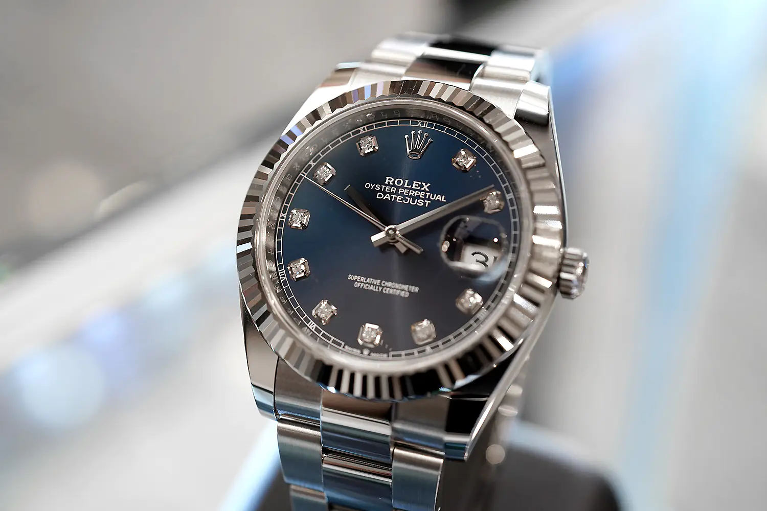 Rolex Datejust 126334-0015 - Blue Dial with Diamonds - 41mm - Oyster demi white gold 18k - Ảnh 7
