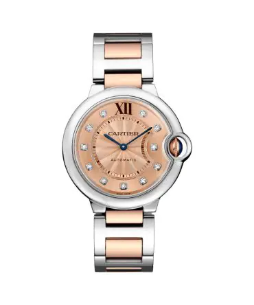 Cartier Ballon Bleu de Cartier - WE902053 - Pink Dial with diamonds - Demi Rose Gold 18k - 33mm