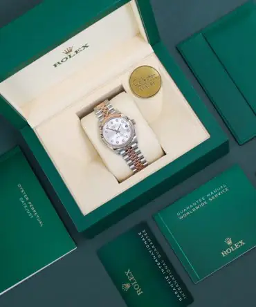 Alternative view of ROLEX LADY-DATEJUST 278271-0005- SILVER DIAL WITH DIAMONS – 31MM – JUBILEE DEMI ROSE GOLD 18K