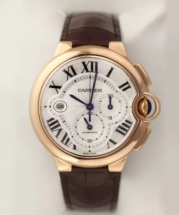 Alternative view of Cartier Ballon Bleu de Cartier - chronograph - W6920074 - White dial - Rose Gold 18K - 44mm