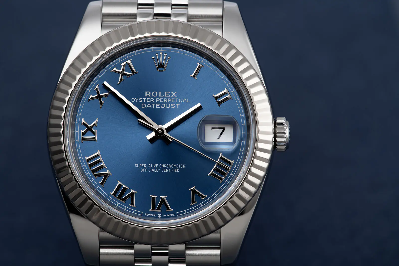 ROLEX DATEJUST 126334-0026- Blue DIAL – 41MM – jubilee DEMI WHITE GOLD 18K - Ảnh 3
