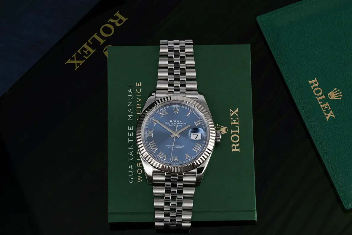ROLEX DATEJUST 126334-0026- Blue DIAL – 41MM – jubilee DEMI WHITE GOLD 18K - Ảnh 4
