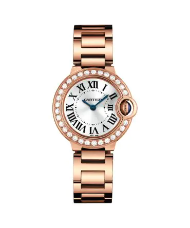 Cartier Ballon Bleu de Cartier - WJBB0036 - White dial with diamonds - Full rose gold 18k -33mm