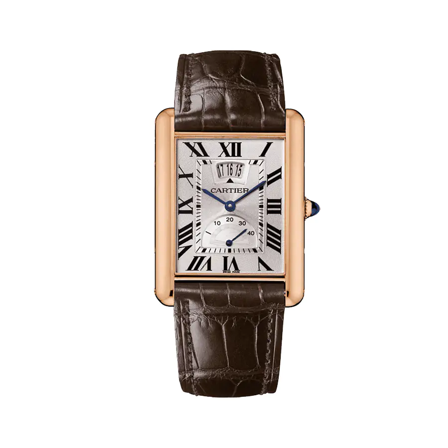 Cartier Tank Louis BIG DATE LC XL W1560003 OR 3185 - Silver dial - rose gold 18k