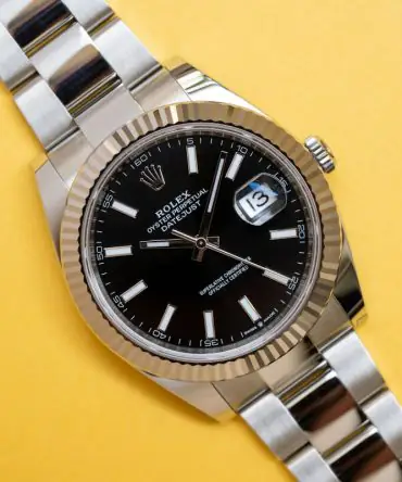 Alternative view of Rolex Datejust 126334-0017 - Black Dial - 41mm - Oyster demi white gold 18k