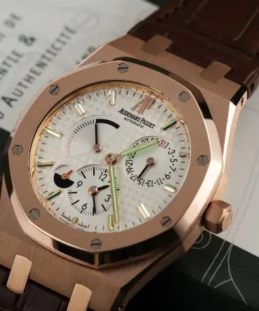 Alternative view of Audemars Piguet Royal Oak 26120OR.OO.D088CR.01 Dual Time - Rose Gold 18K - Leather Strap -39mm