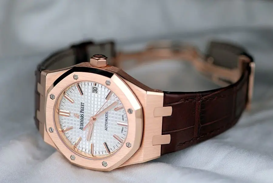 Audemars Piguet Royal Oak Selfwinding 15400OR.OO.D088CR.01 - Silver Dial - Rose Gold 18K - Leather Strap - 41mm - Ảnh 3