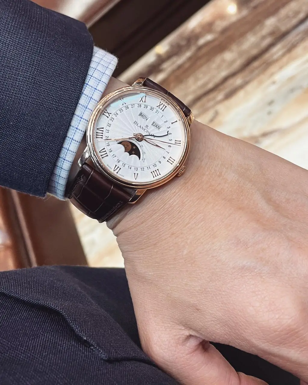 Blancpain Quantième Complet Demi Savonnette 6664.3642.55B - White dial - Rose gold 18k - 40mm - Ảnh 4