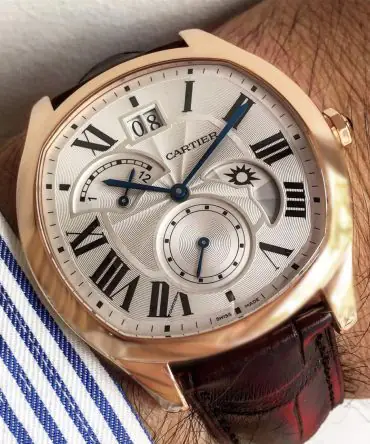 Alternative view of Cartier Drive de Cartier Second Time Zone Day / Moonphase - WGNM0005 - Silver dial - rose gold 18k - 40mm