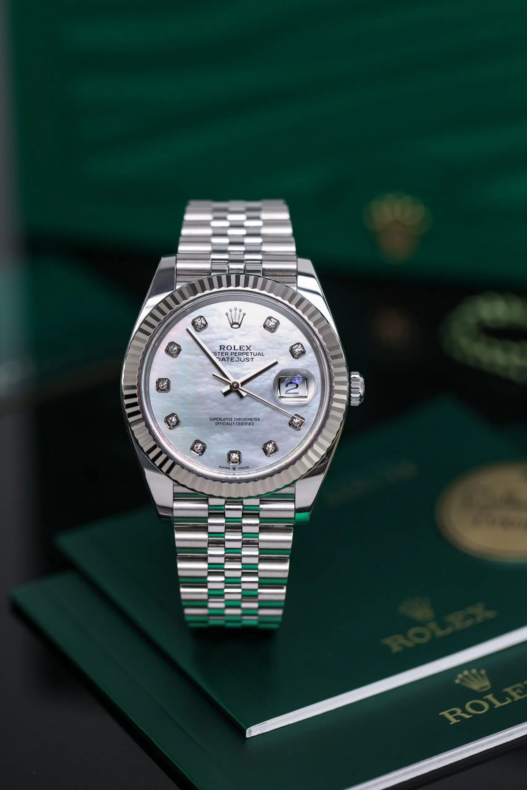 Rolex Datejust 126334-0020- MOP Dial With Diamonds - 41mm - Jubilee demi white gold 18k - Ảnh 3