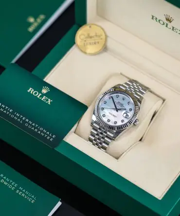 Alternative view of Rolex Datejust 126334-0020- MOP Dial With Diamonds - 41mm - Jubilee demi white gold 18k