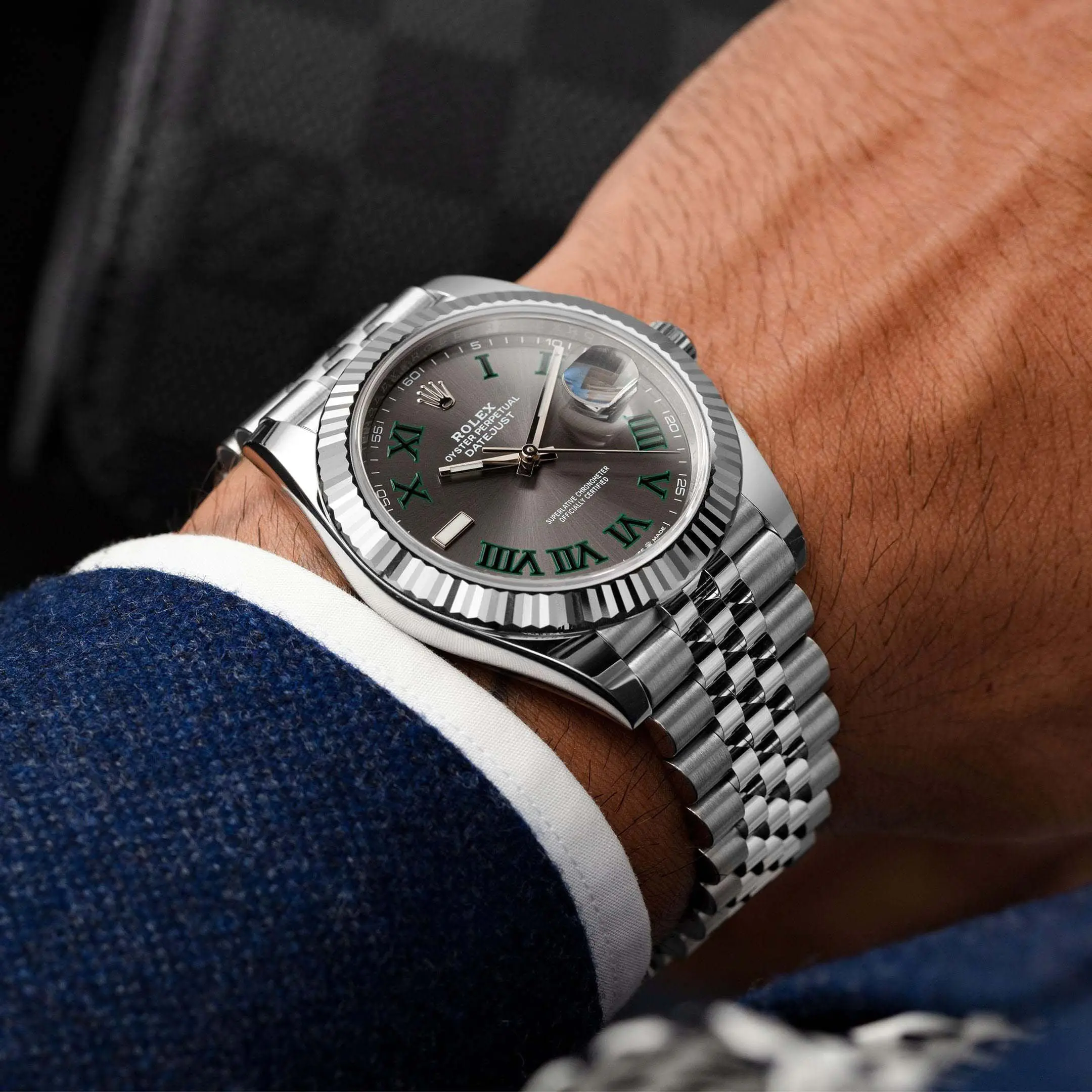 ROLEX DATEJUST 126334-0022- WIMBLEDON DIAL – 41MM – JUBILEE DEMI WHITE GOLD 18K - Ảnh 2