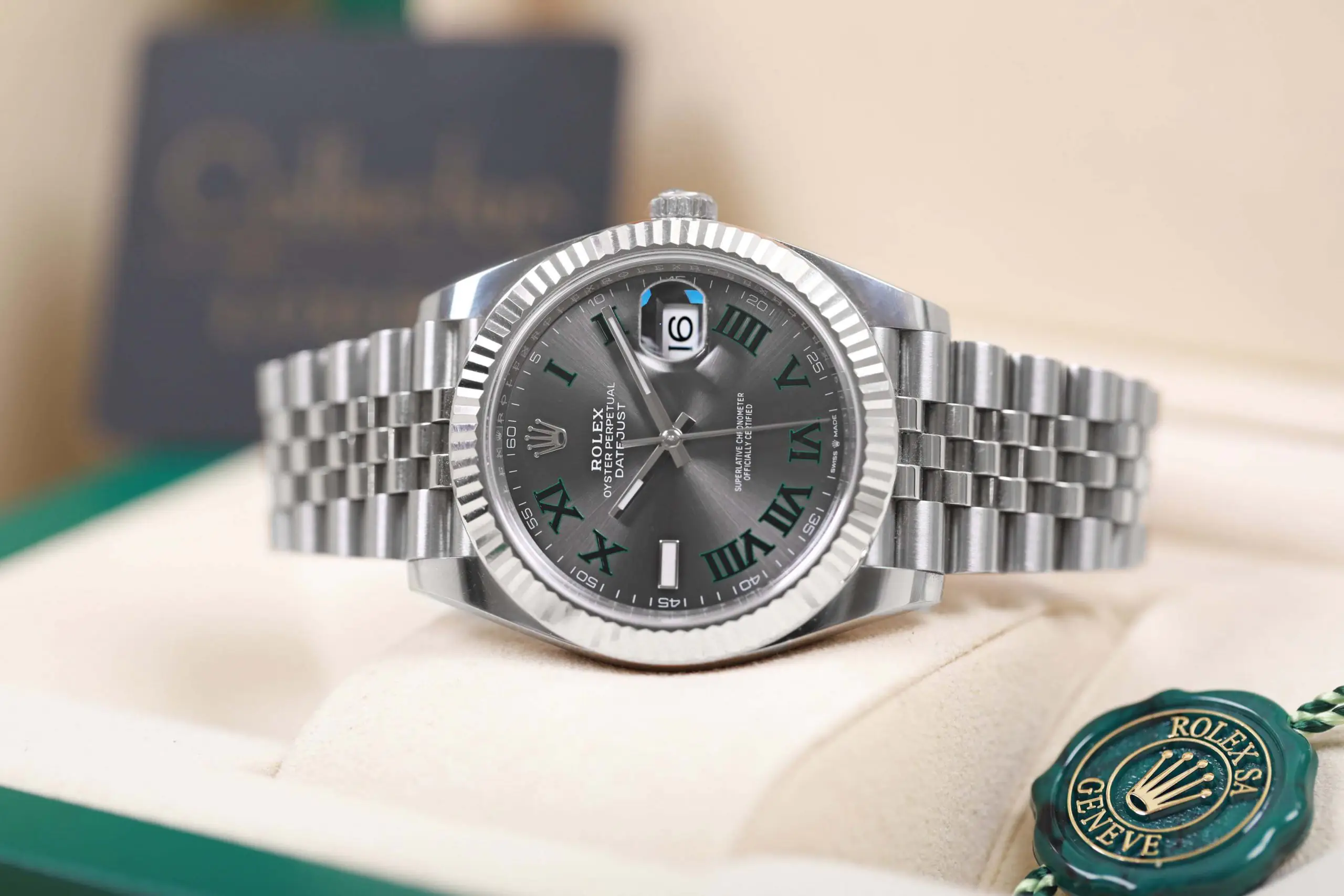 ROLEX DATEJUST 126334-0022- WIMBLEDON DIAL – 41MM – JUBILEE DEMI WHITE GOLD 18K - Ảnh 6