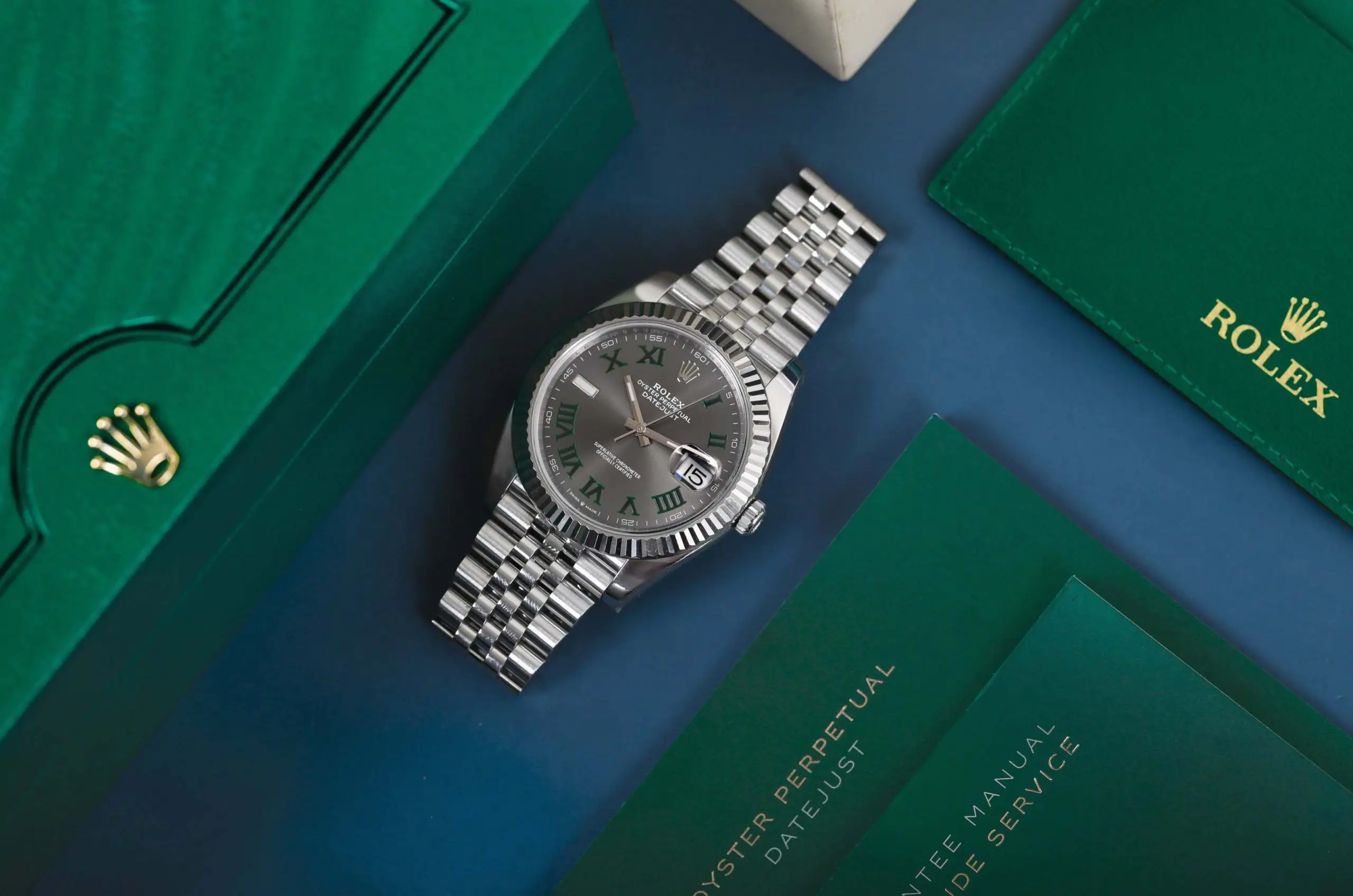 ROLEX DATEJUST 126334-0022- WIMBLEDON DIAL – 41MM – JUBILEE DEMI WHITE GOLD 18K - Ảnh 4
