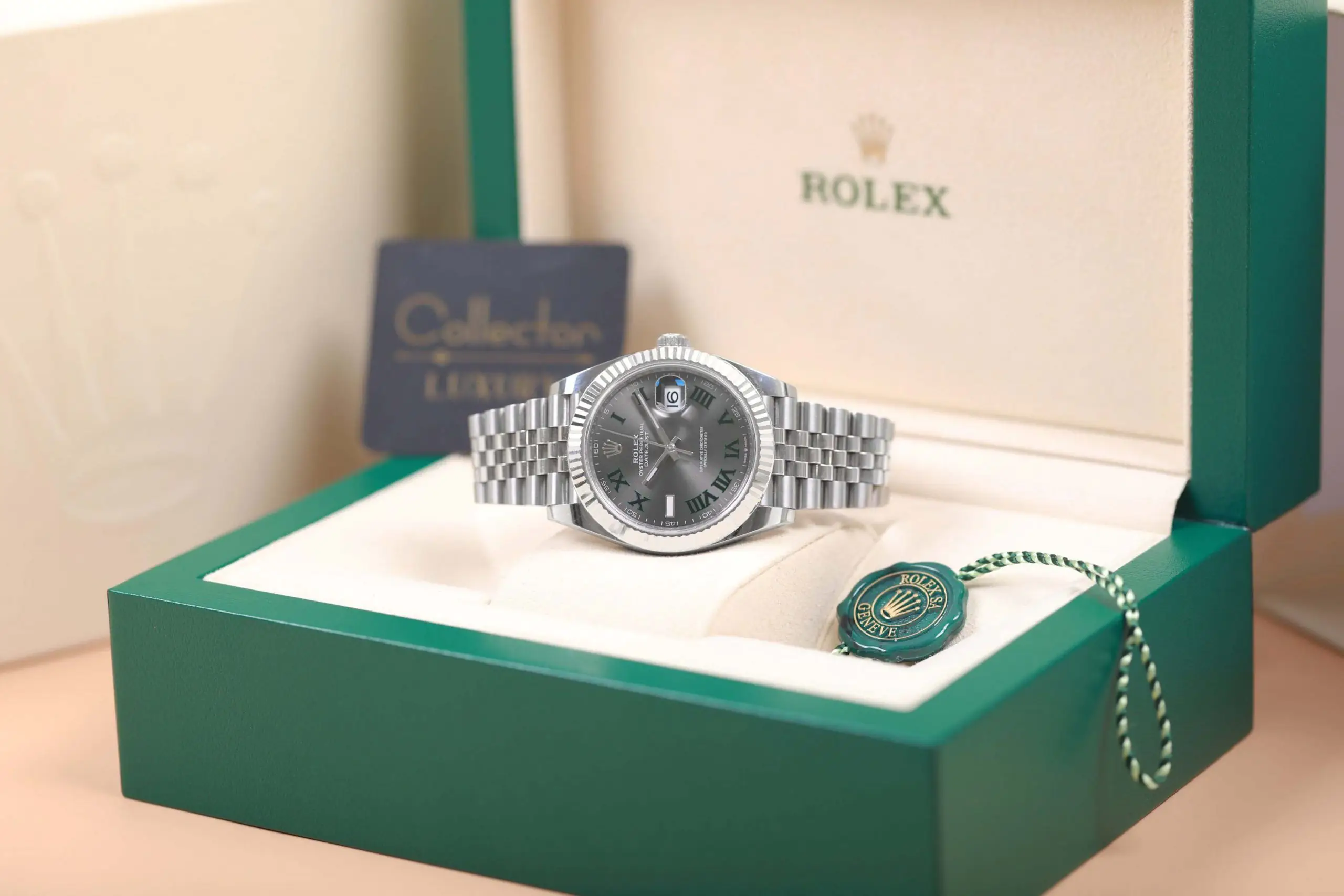 ROLEX DATEJUST 126334-0022- WIMBLEDON DIAL – 41MM – JUBILEE DEMI WHITE GOLD 18K - Ảnh 3