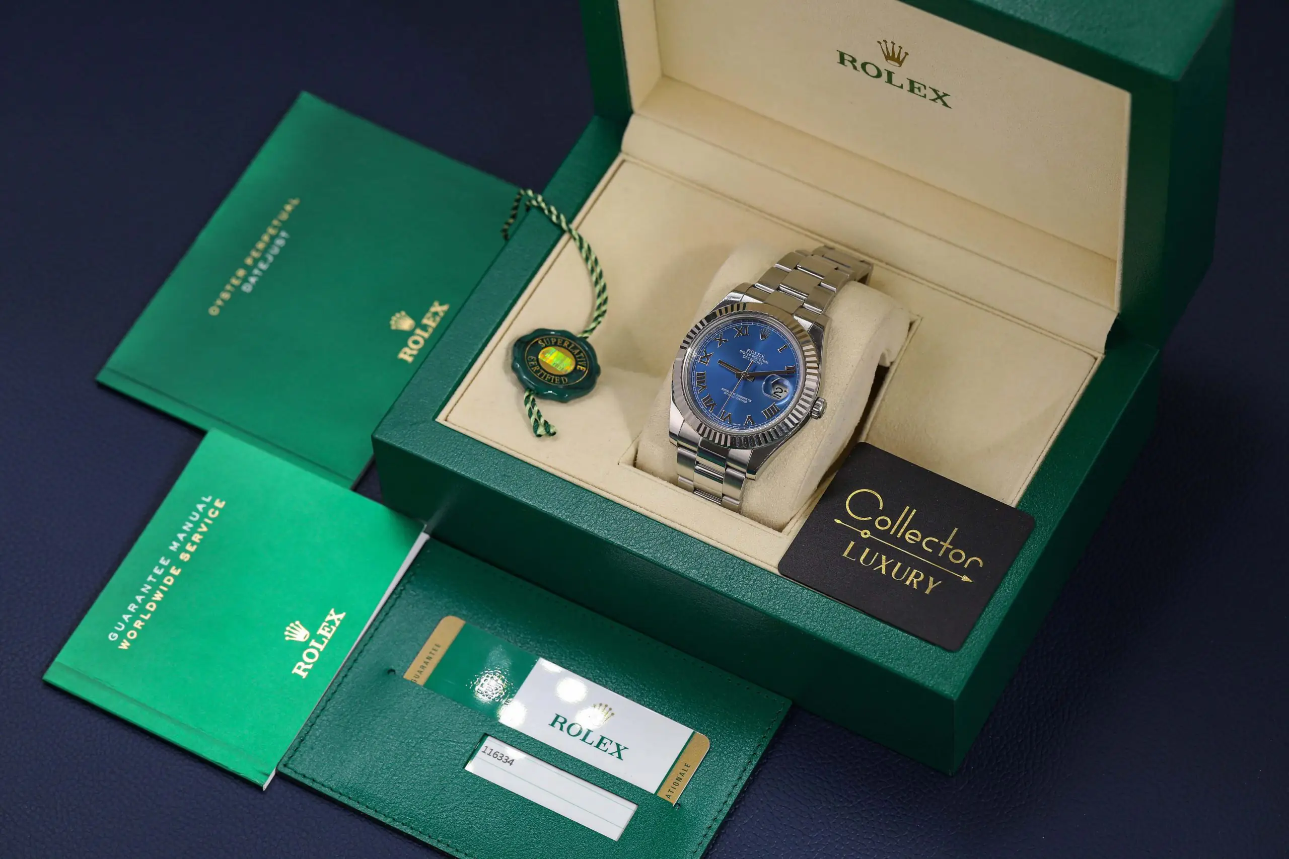 ROLEX DATEJUST 126334-0025- Blue DIAL – 41MM – Oyster DEMI WHITE GOLD 18K - Ảnh 6