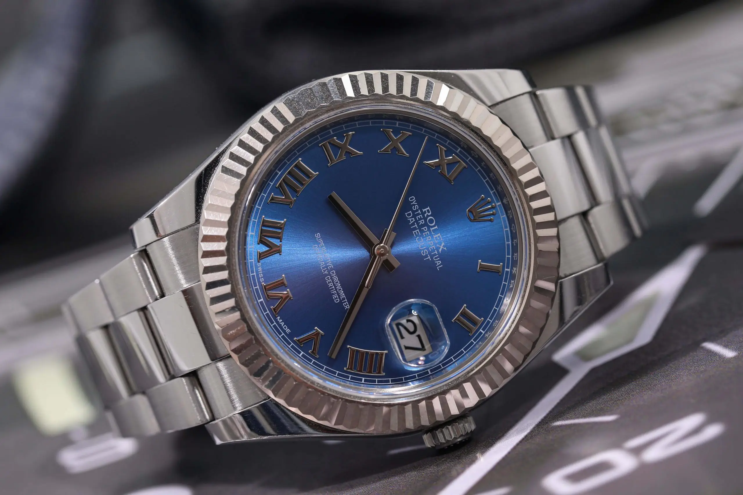 ROLEX DATEJUST 126334-0025- Blue DIAL – 41MM – Oyster DEMI WHITE GOLD 18K - Ảnh 8